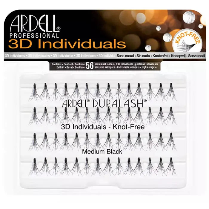 Ardell Pestanas Individuais Falsas 3D, Tamanho Médio, Pretas