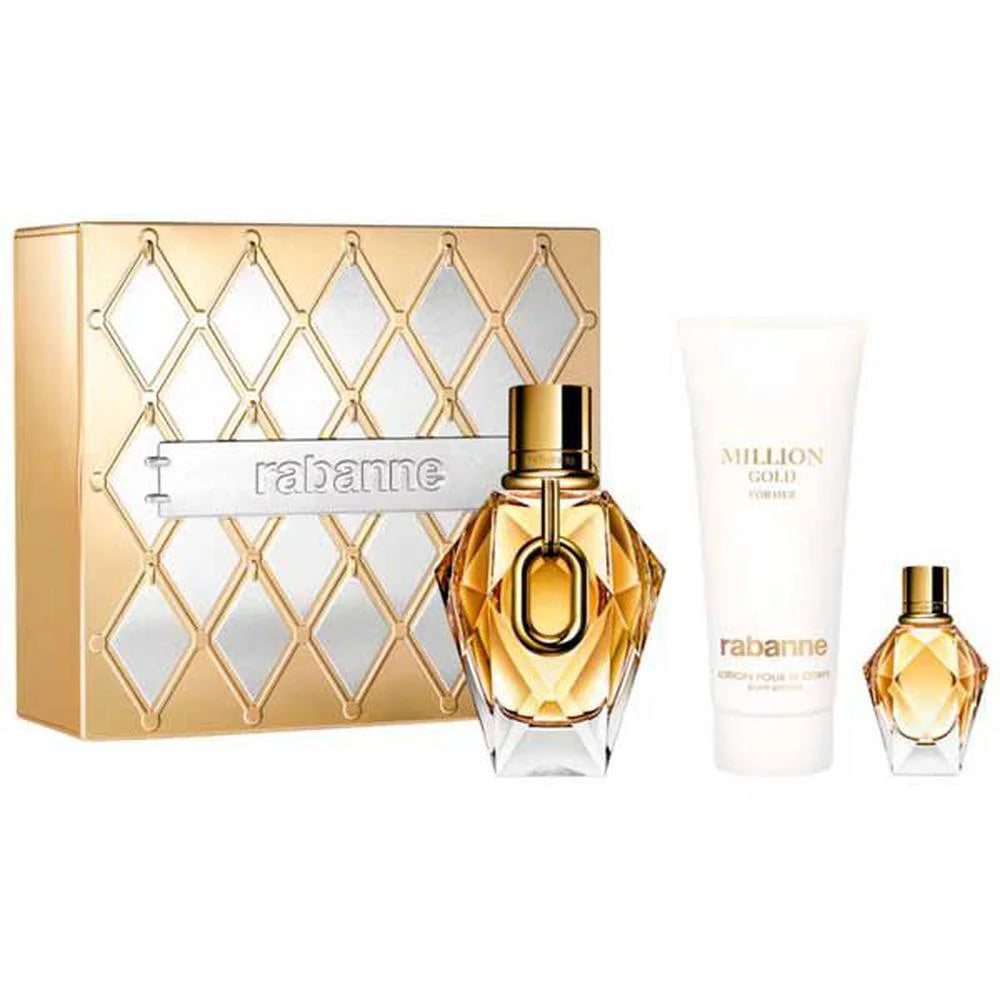 Paco Rabanne P Rabanne Million Gold For Her Eau De Parfum Recargable 90ml Lotion Pour Le Corps Loción Corporal 100ml Eau De Parfum 10ml