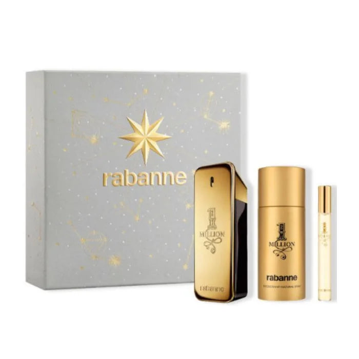 Rabanne 1 Million Eau de Toilette Vaporizador 100ml Conjunto 3 Produtos