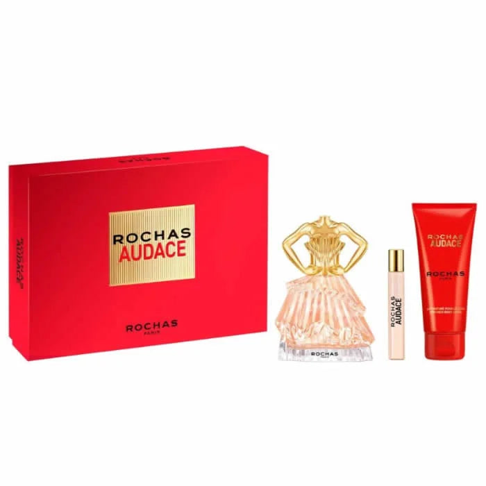 Rochas Audace Eau de Parfum Zerstäuber 90ml Geschenkset 3 Produkte