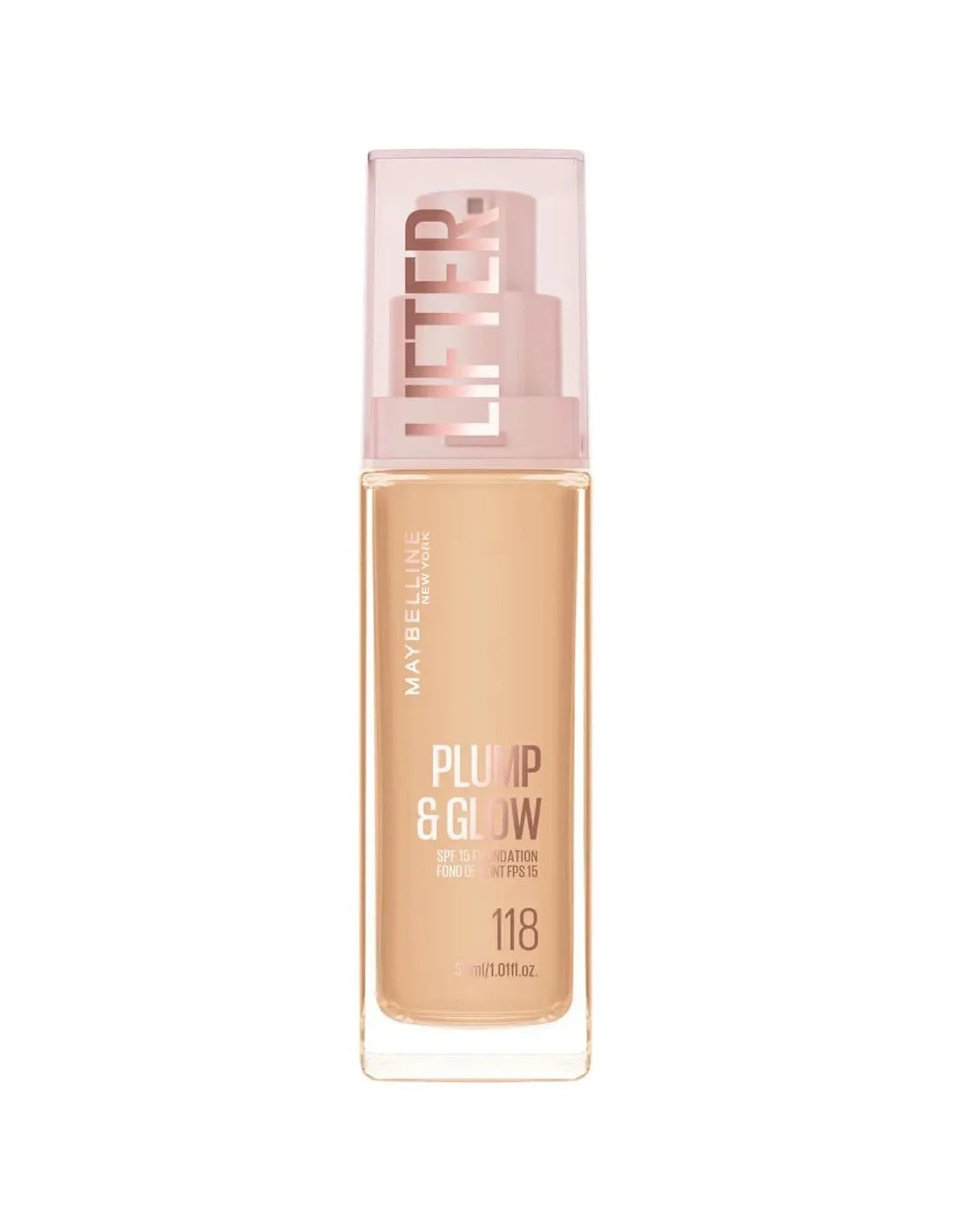 Maybelline Lifter Plump y Glow Foundation 118 30ml