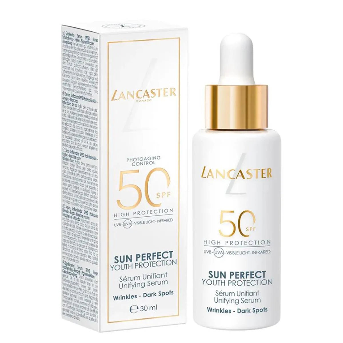 Sérum Unificador de Proteção da Juventude Lancaster Sun Perfect Anti-Manchas SPF50 30ml