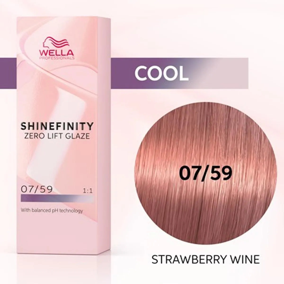 Wella Shinefinity Zero Lift Glaze Tonalizante 07-59 Strawberry Wine 60ml 1un