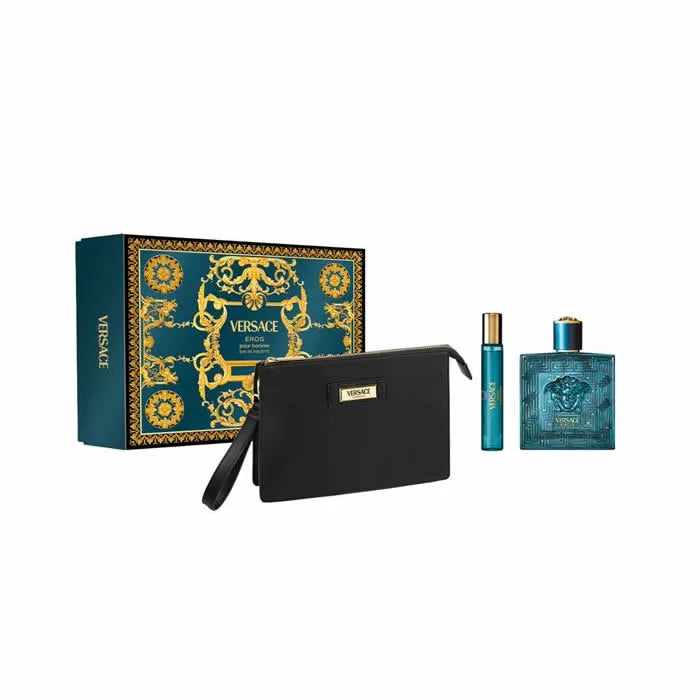 Versace Eros Pour Homme Eau De Toilette Spray 100ml Coffret 3 Produits