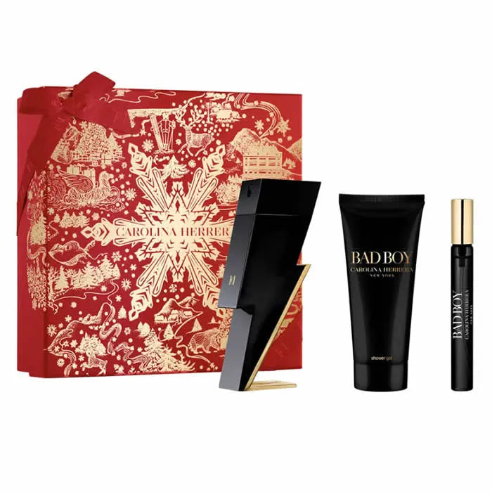 Carolina Herrera Bad Boy Eau De Toilette Vaporisateur 100ml Coffret 3 Produits
